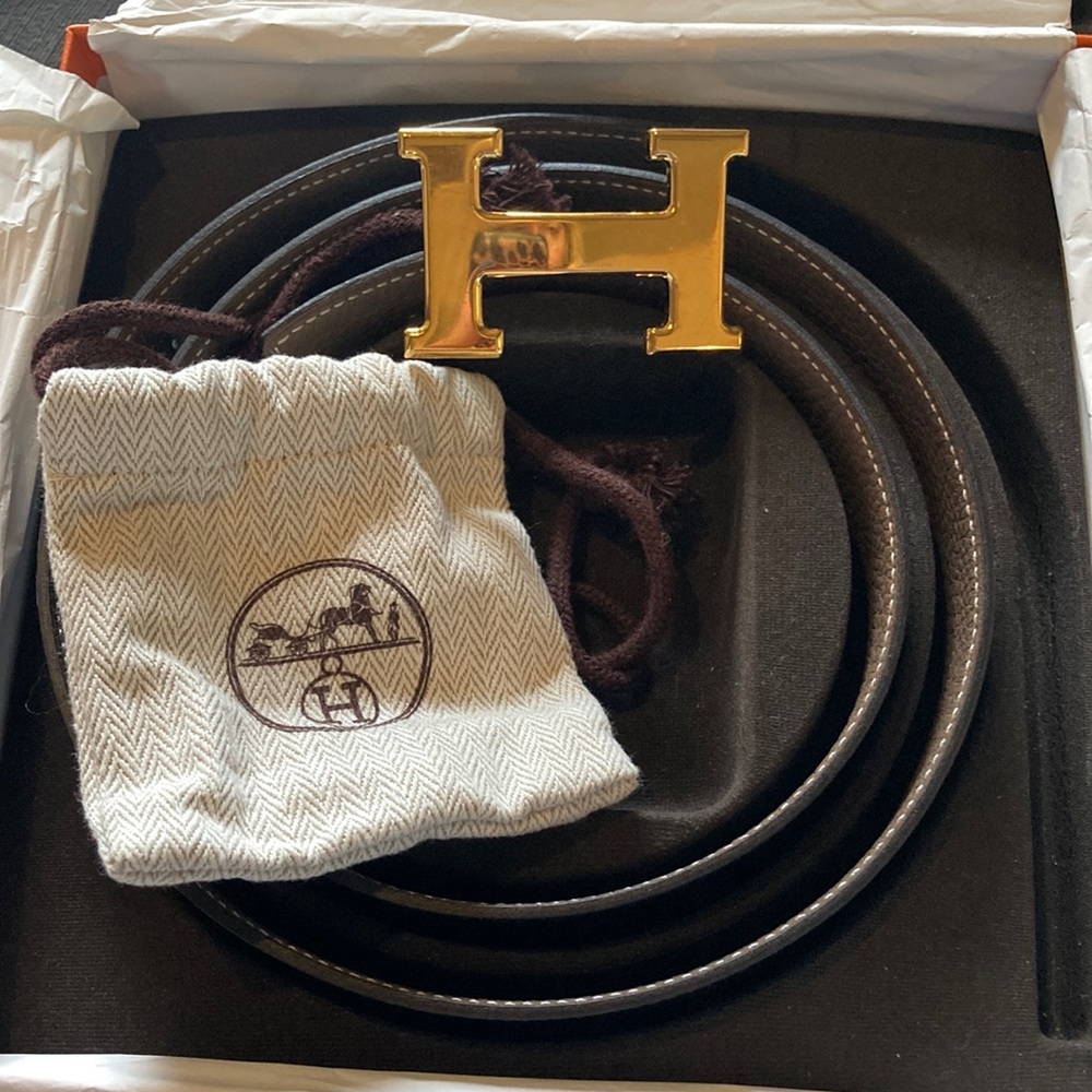 Hermes H Belt, Reversible Black & Brown belt 32mm belt. Hermes Size 85 .